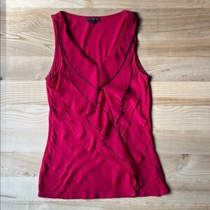 Express Vibrant Red Ruffled Tank Top